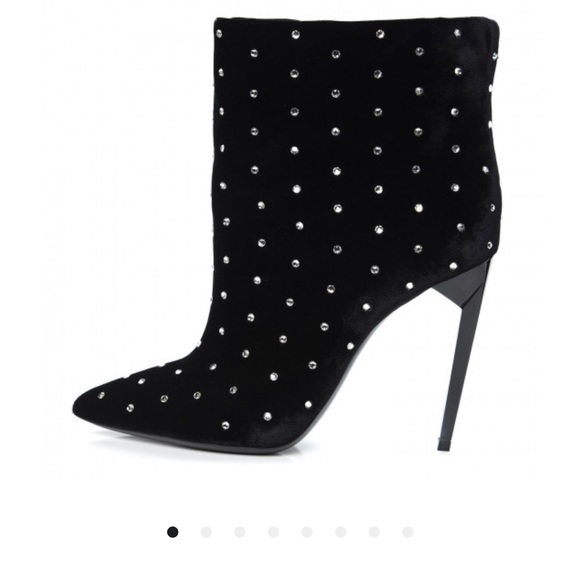 Saint Laurent Freja 105 Ankle Boot In Black Velvet size 41 - Picture 13 of 15